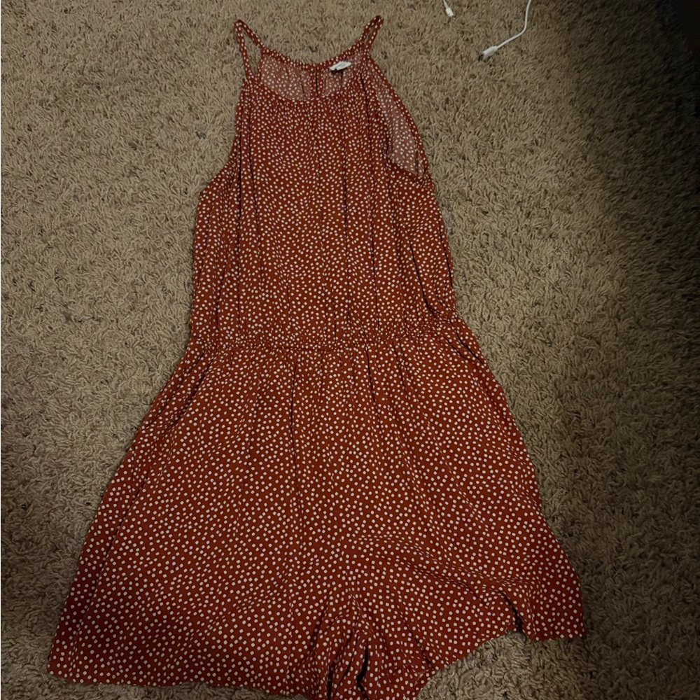 Red Polka Dot Sleeveless Romper
